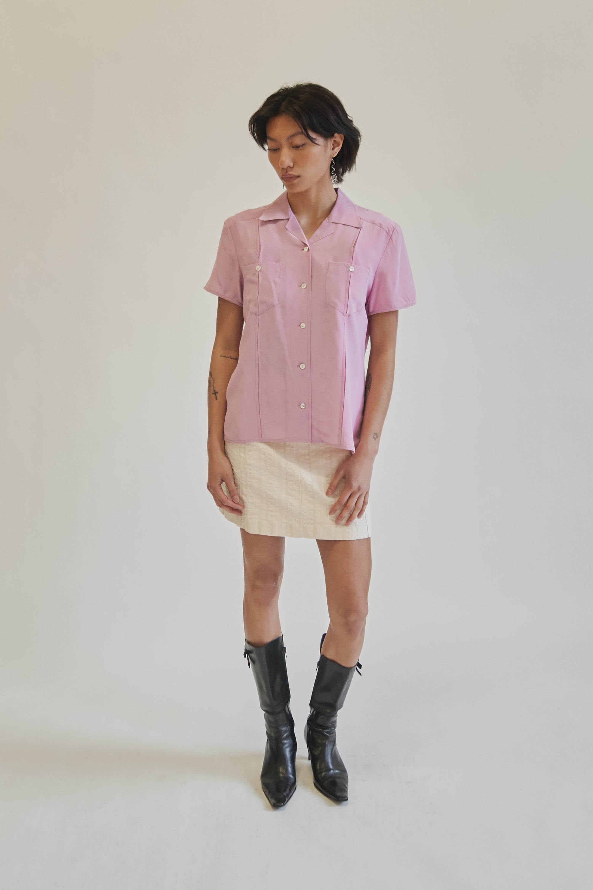 Petal Silk Short Sleeve Blouse - Hey Jude