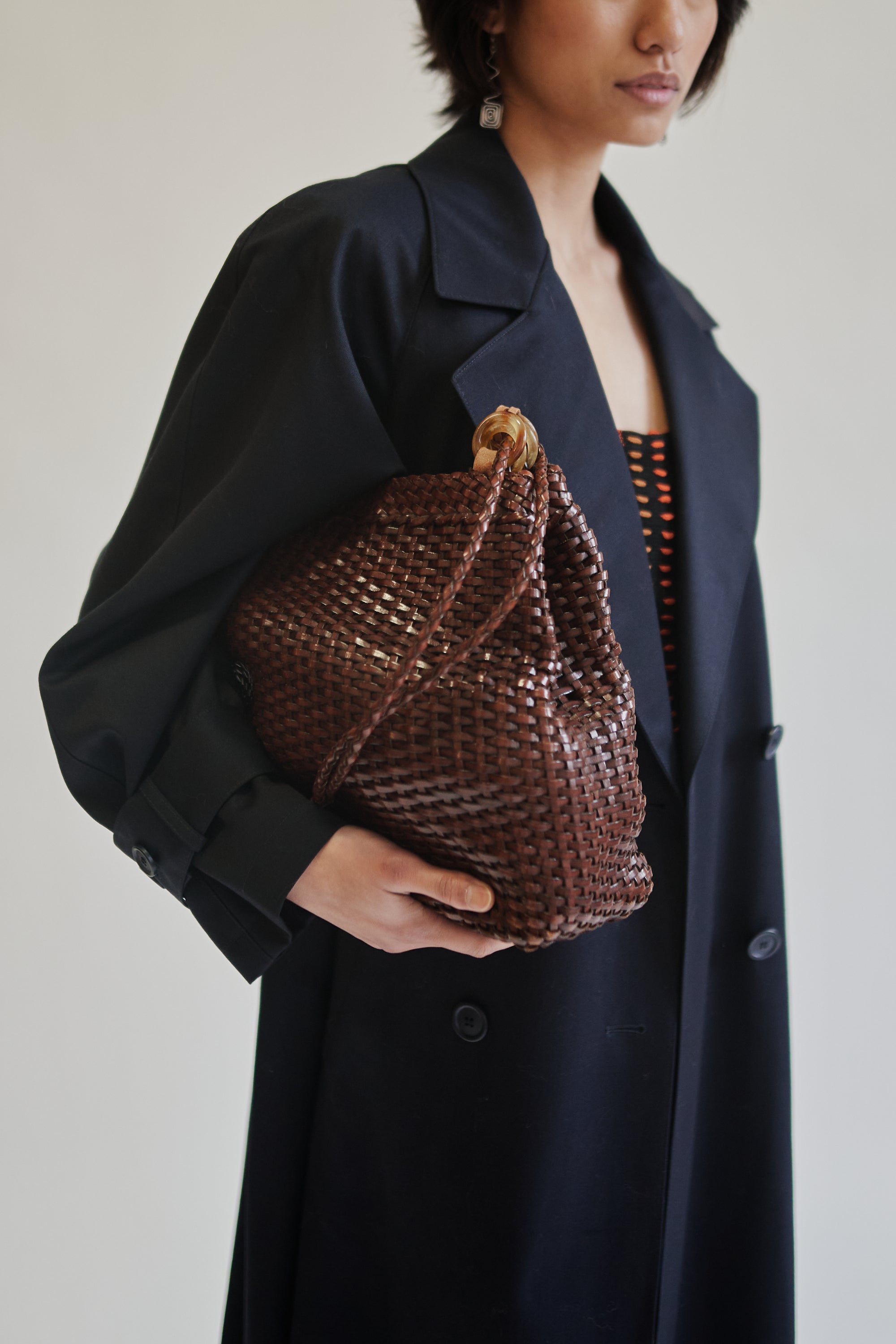 Auburn Woven Leather Shoulder Bag - Hey Jude