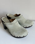 Sky Suede Leather Clogs| Size 8