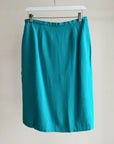 Aqua Silk Straight Midi Skirt - Hey Jude
