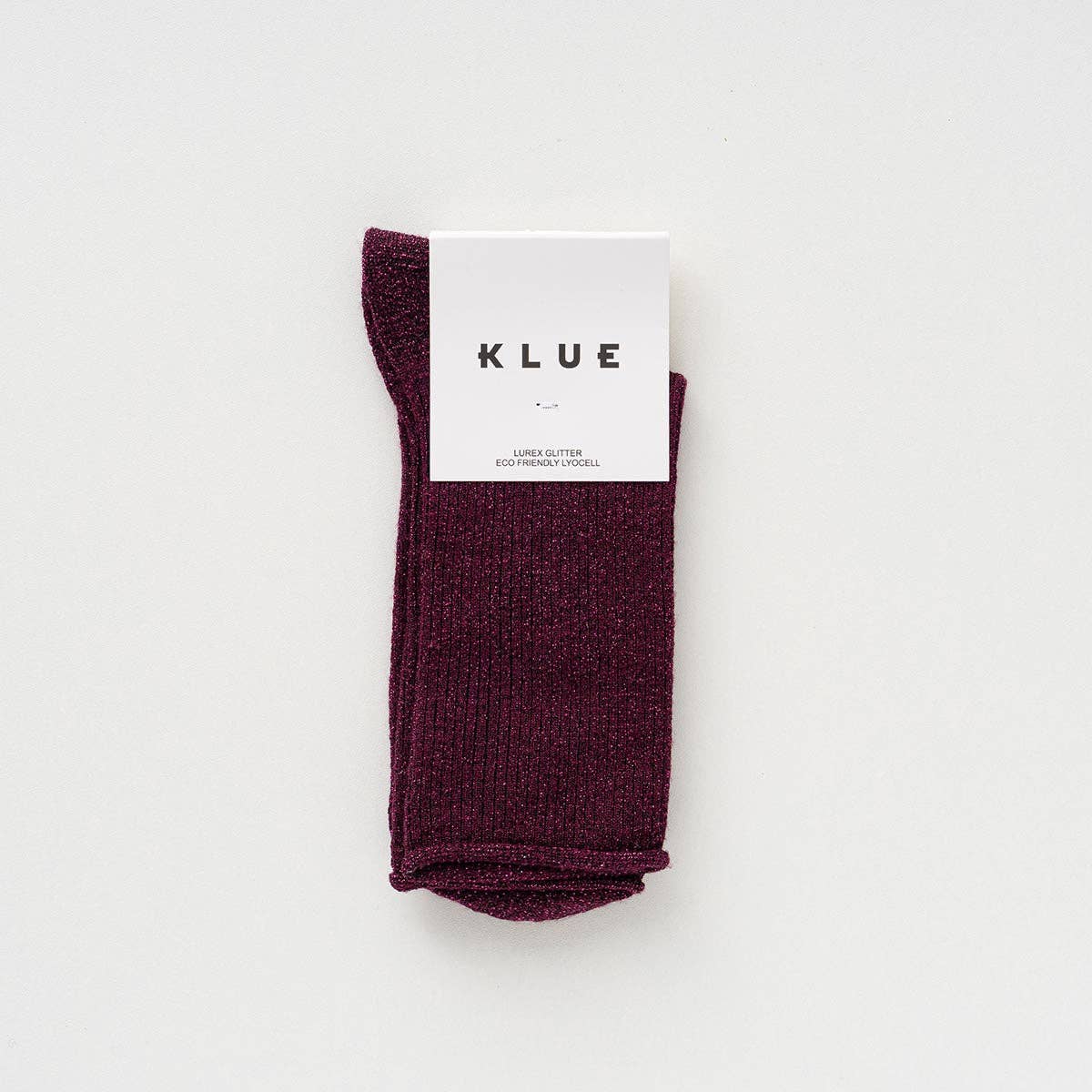 KLUE - KLUE Glitter Lurex socks in eco-friendly Lyocell | Burgundy wine: 36-40 - Hey Jude