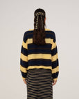 Carmen Says | Butter + Navy Alpaca Striped Cardigan