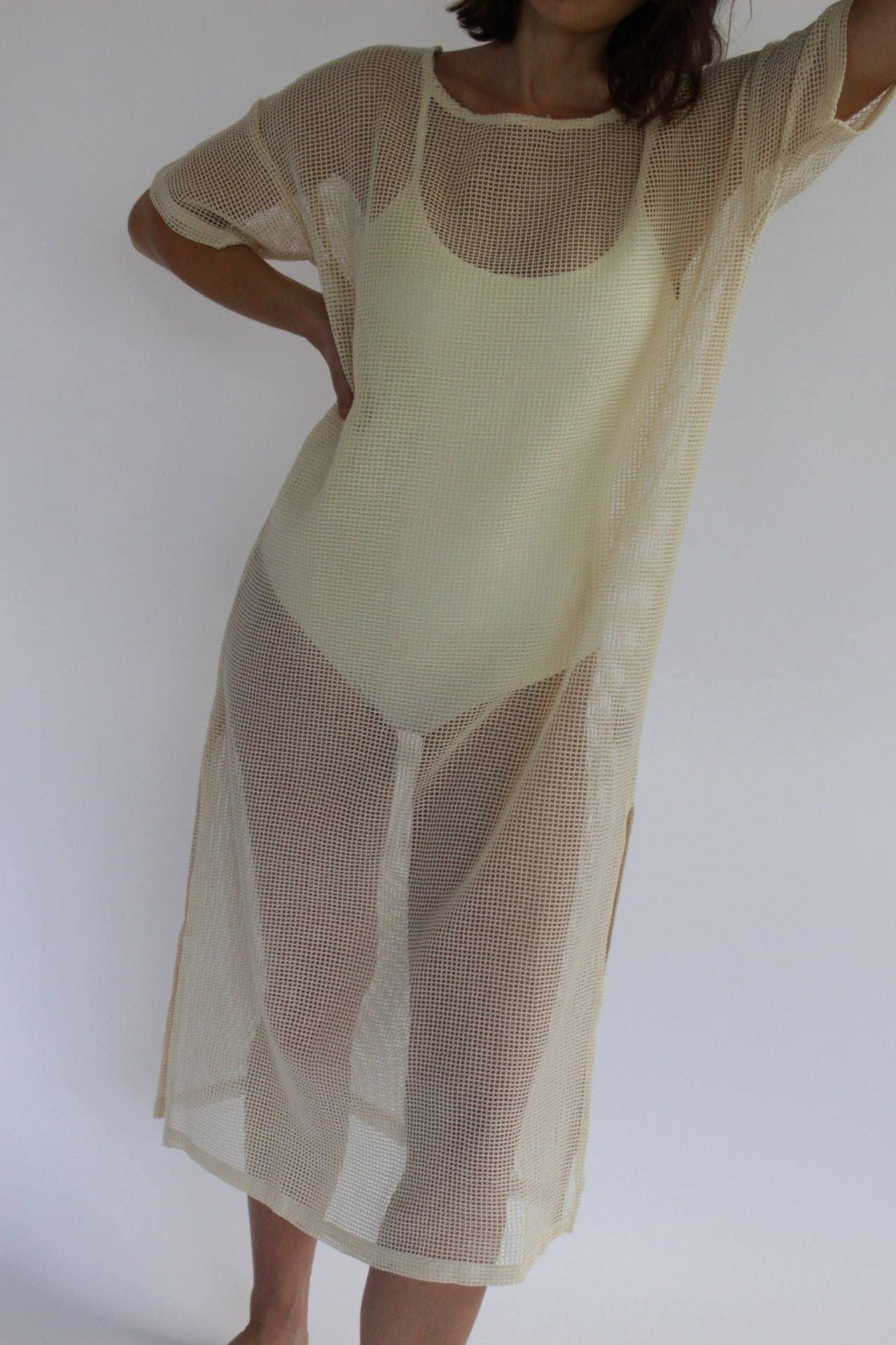 Na Nin | Lenny Netted Cotton Dress in Ecru