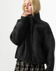 CUBIC | Relaxed Wool Cropped Jacket in Dark Grey