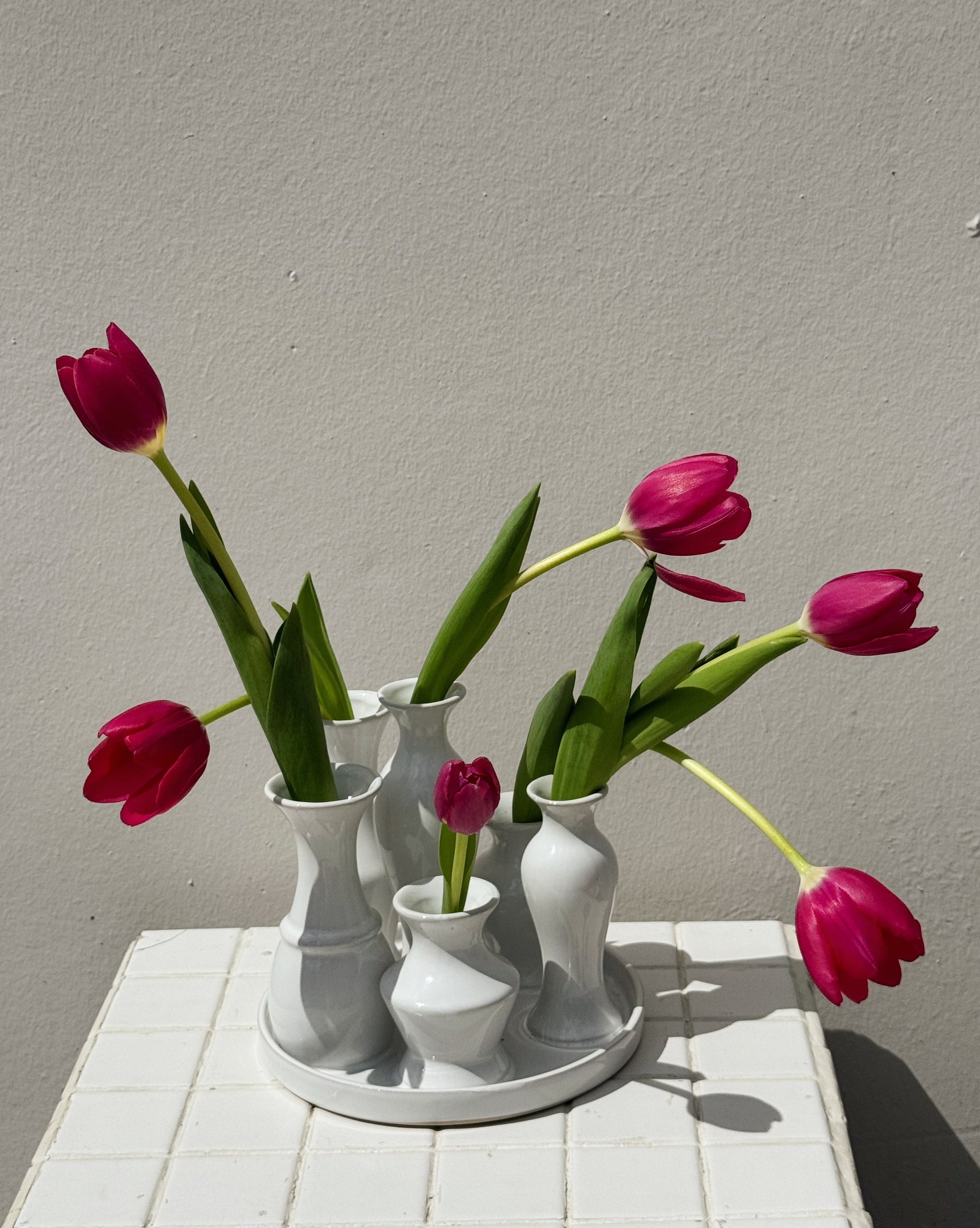 White Ceramic Multi Bud Vase - Hey Jude
