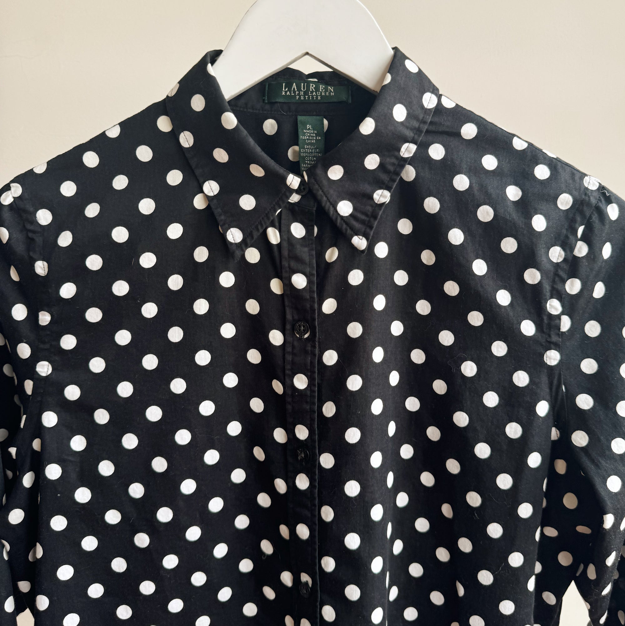 Black Polka Dot Cotton Blouse - Hey Jude