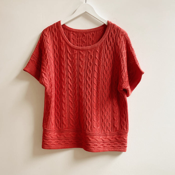 Persimmon Linen Cable Knit Tee