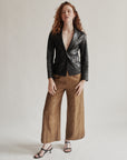 Ebony Tailored Leather Blazer Jacket