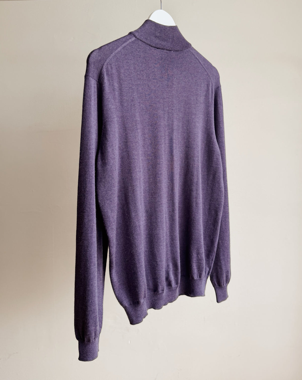 Aubergine Half-Zip Merino Wool Sweater - Hey Jude
