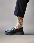 KLUE | Glitter Lurex Socks in Leopard Beige