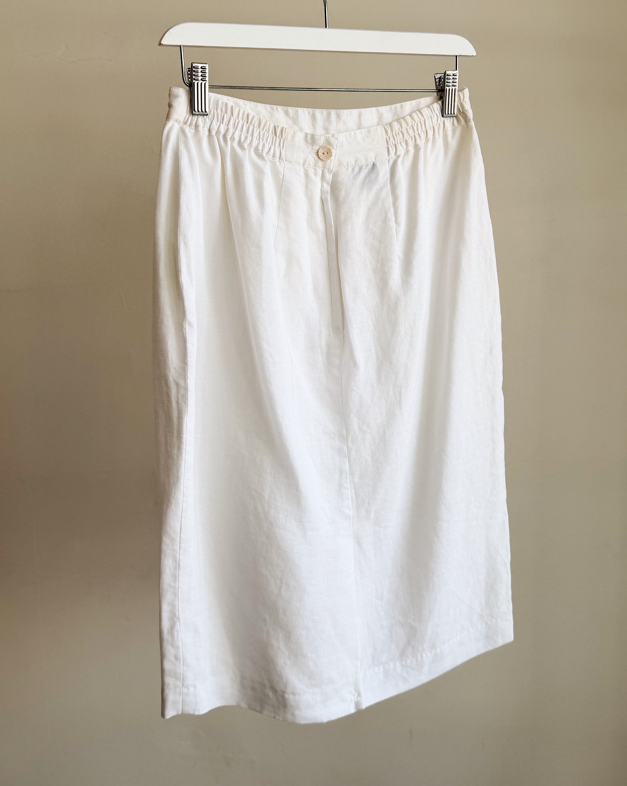 White Linen Pencil Skirt