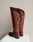 Coach Cognac Cheyenne Tall Leather Boots | Size 7