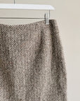 Herringbone Textured Wool Mini Skirt - Hey Jude