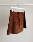 Hickory Suede Panelled Mini Skirt