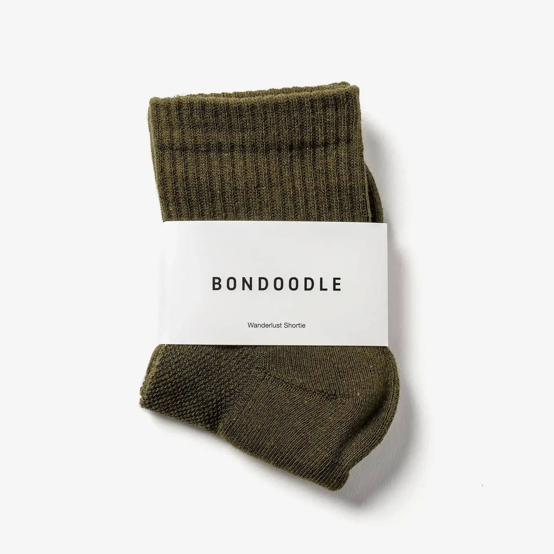 Bondoodle - Short Ribbed Sport Ankle Socks in Khaki Green - Hey Jude