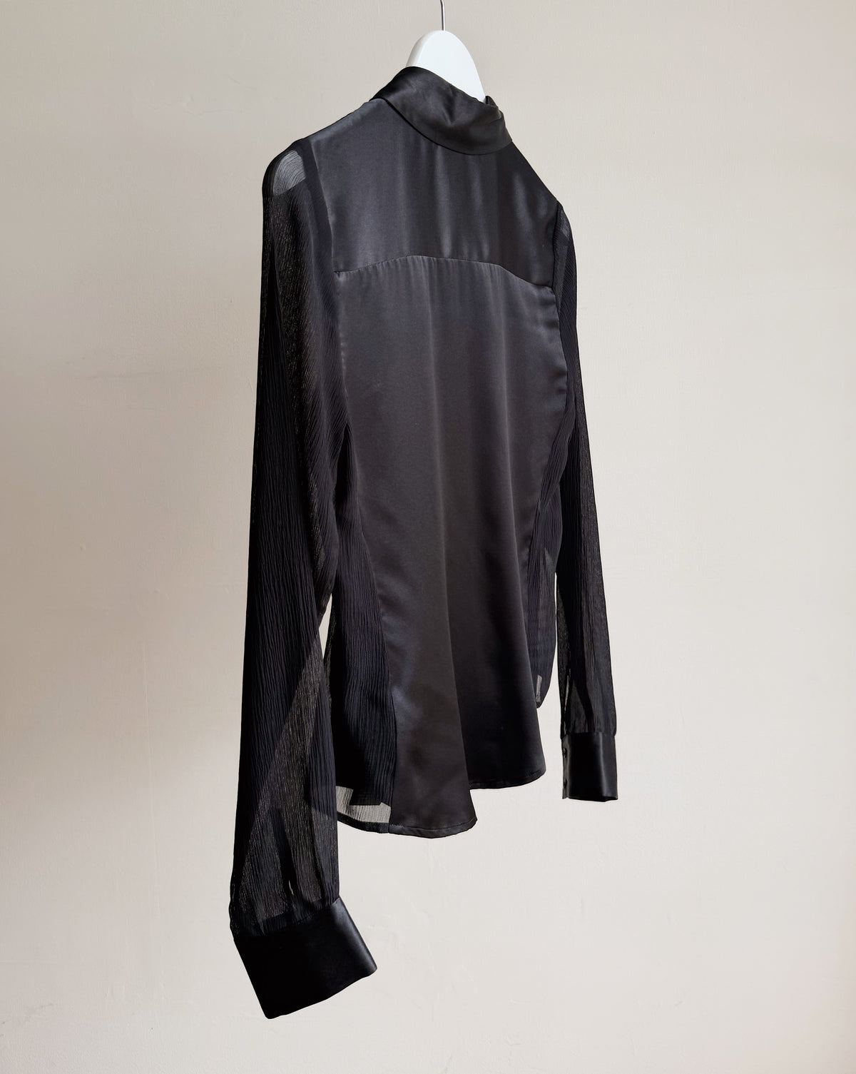Onyx Mixed Silk Long Sleeve Blouse - Hey Jude