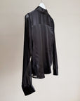 Onyx Mixed Silk Long Sleeve Blouse - Hey Jude