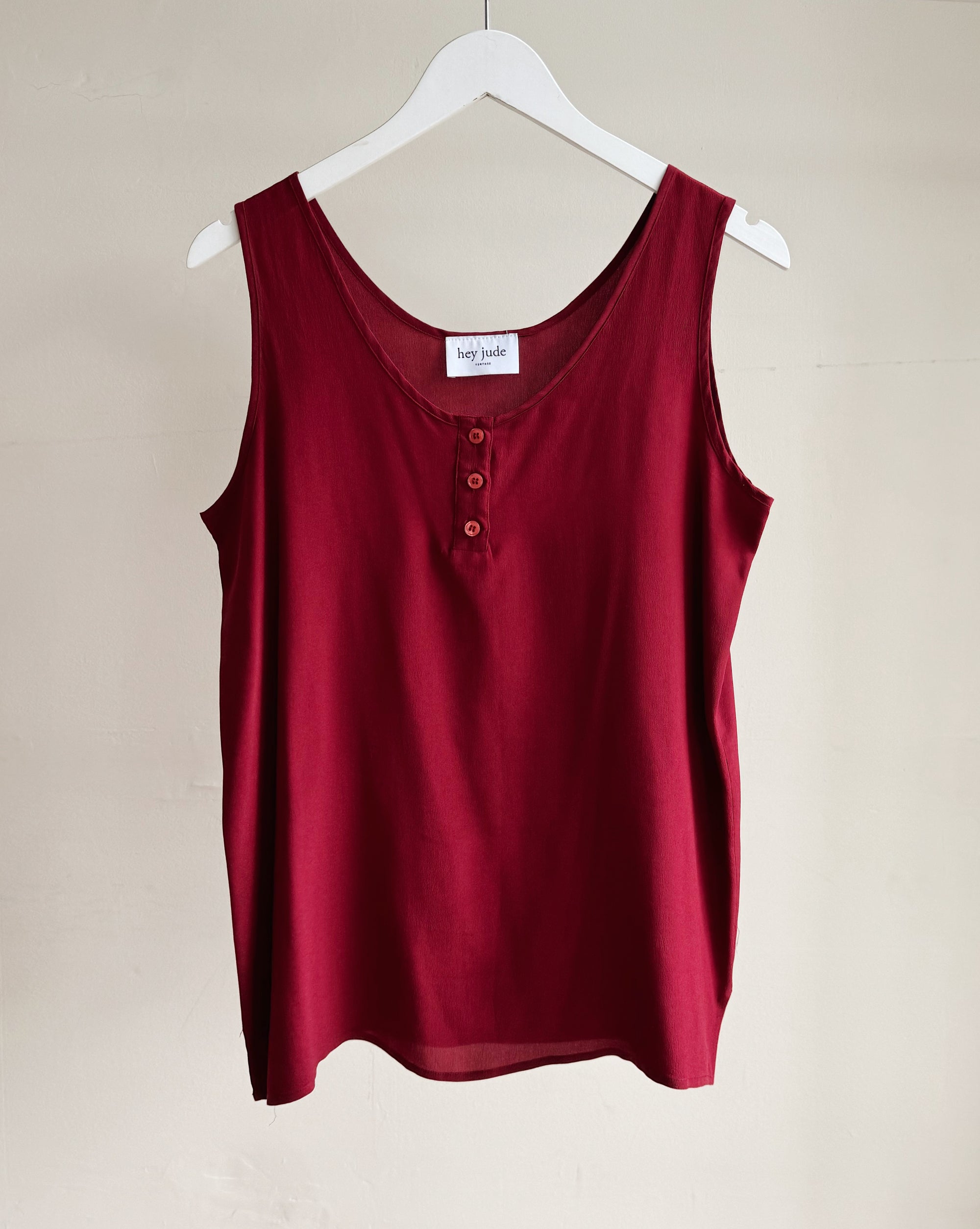 Berry Silk Button Tank - Hey Jude