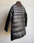 Dark Brown Quilted Leather Coat