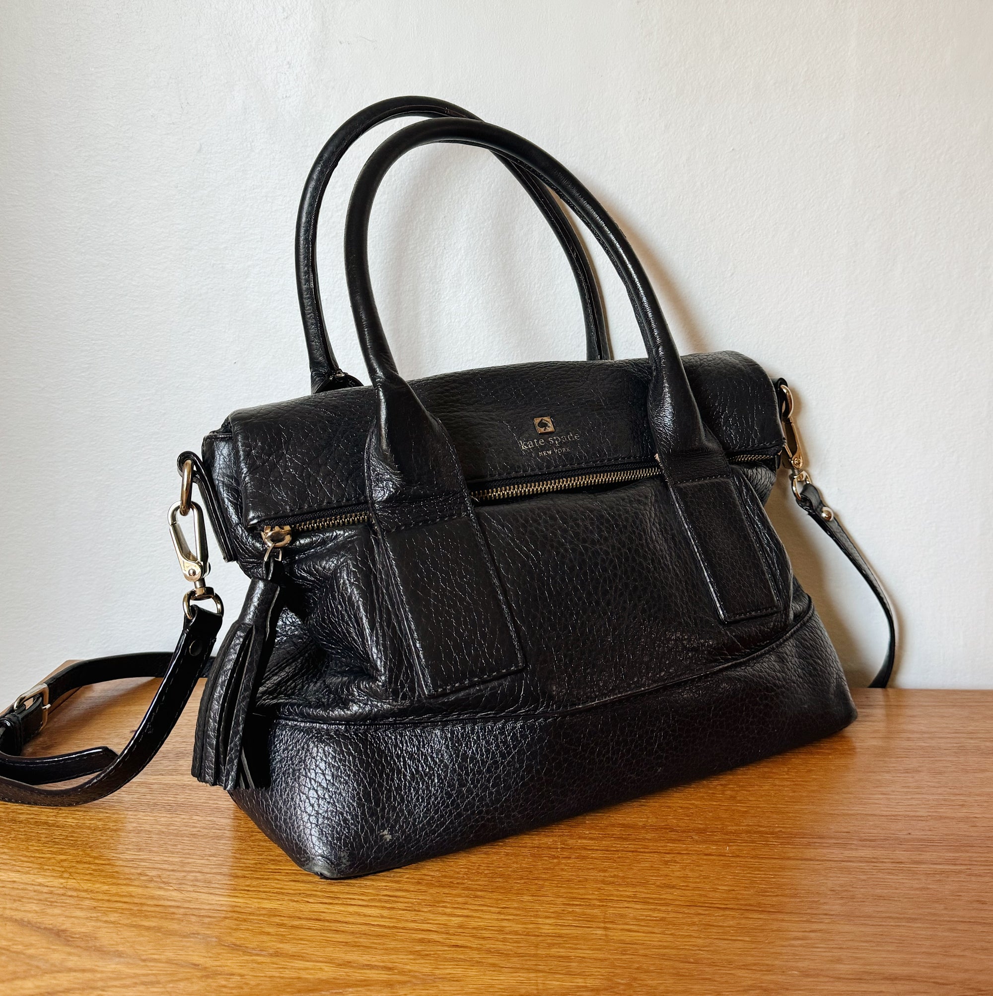 Black Pebbled Y2K Leather Satchel - Hey Jude