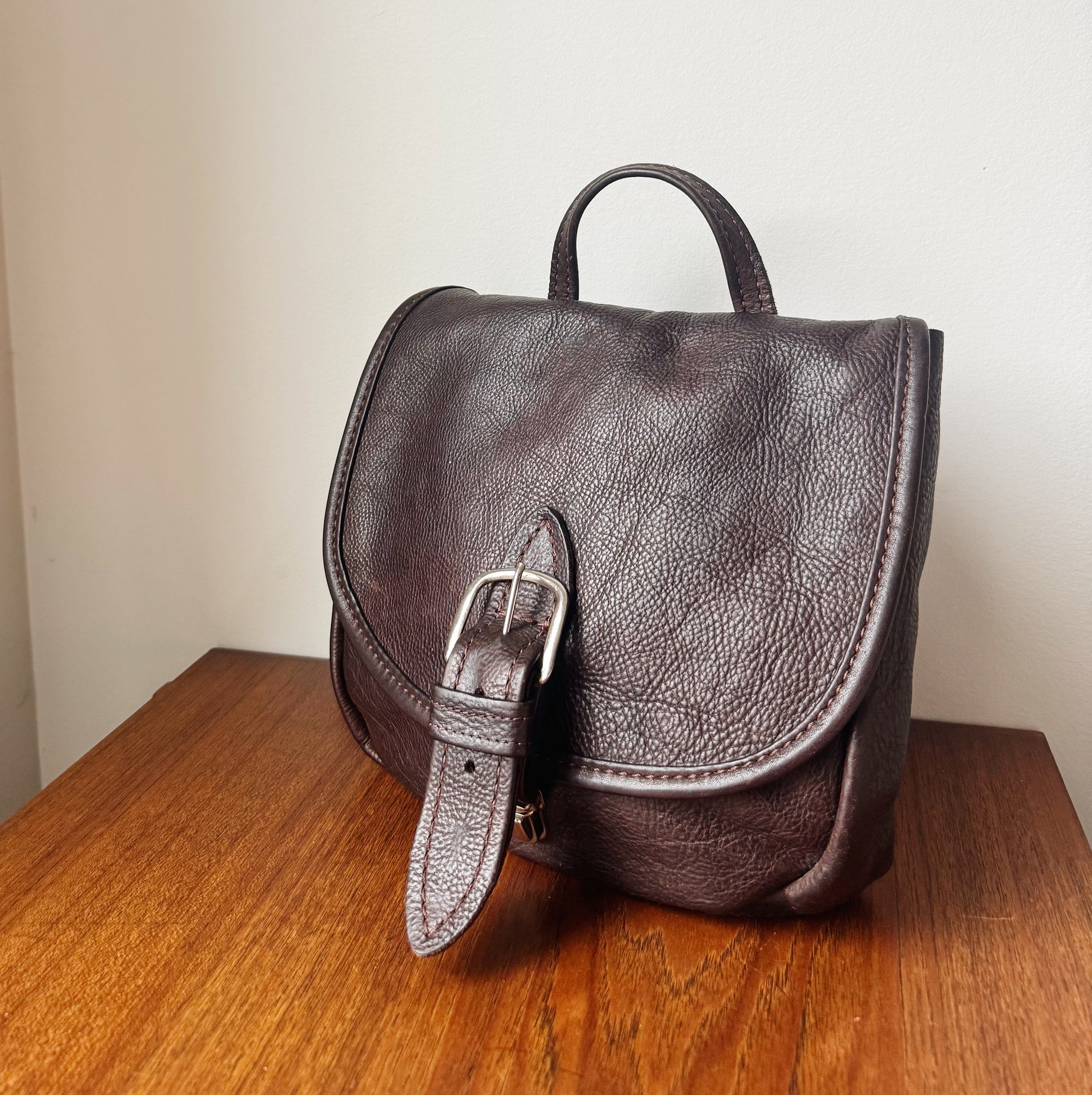 Chocolate Leather Convertible Back Pack - Hey Jude