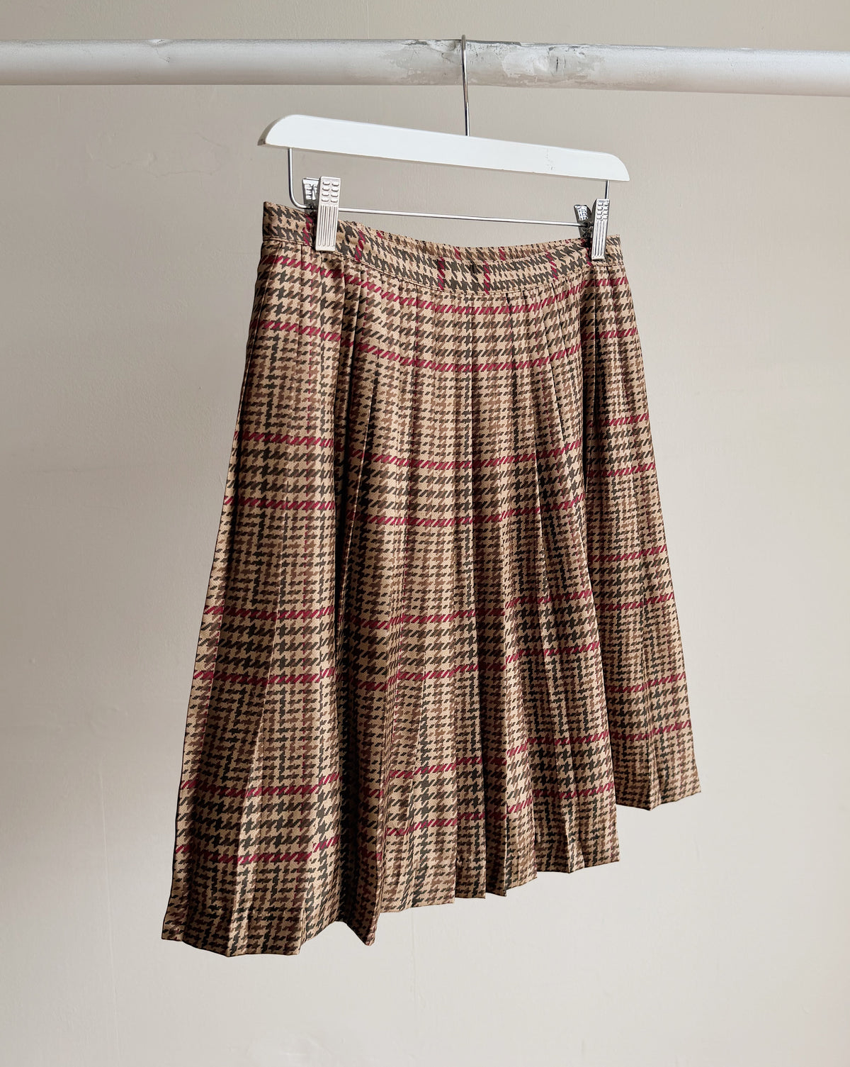 Camel Silk Pleated Ralph Lauren Skirt - Hey Jude