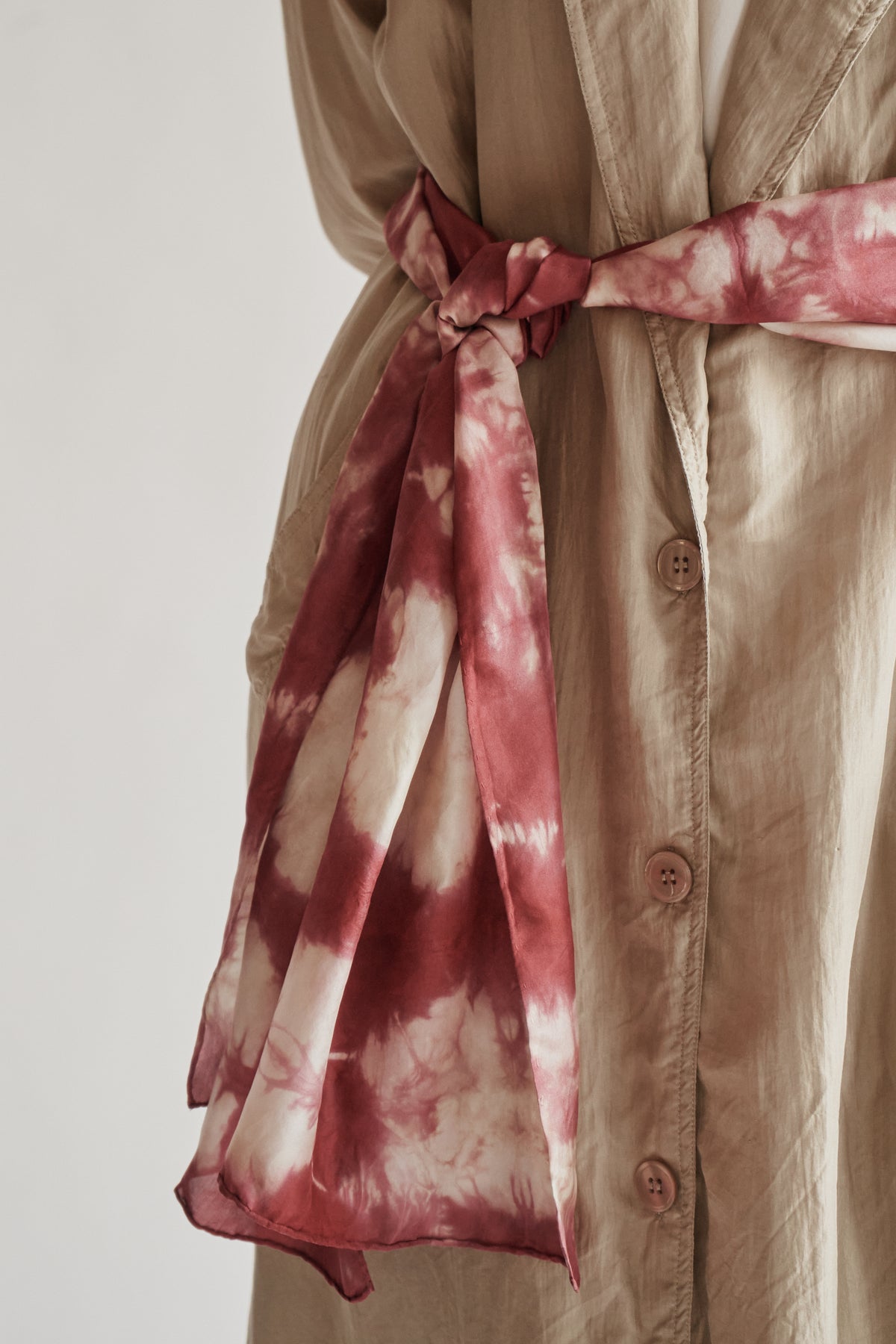 Burgundy Tie Dye Silk Long Scarf