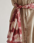 Burgundy Tie Dye Silk Long Scarf