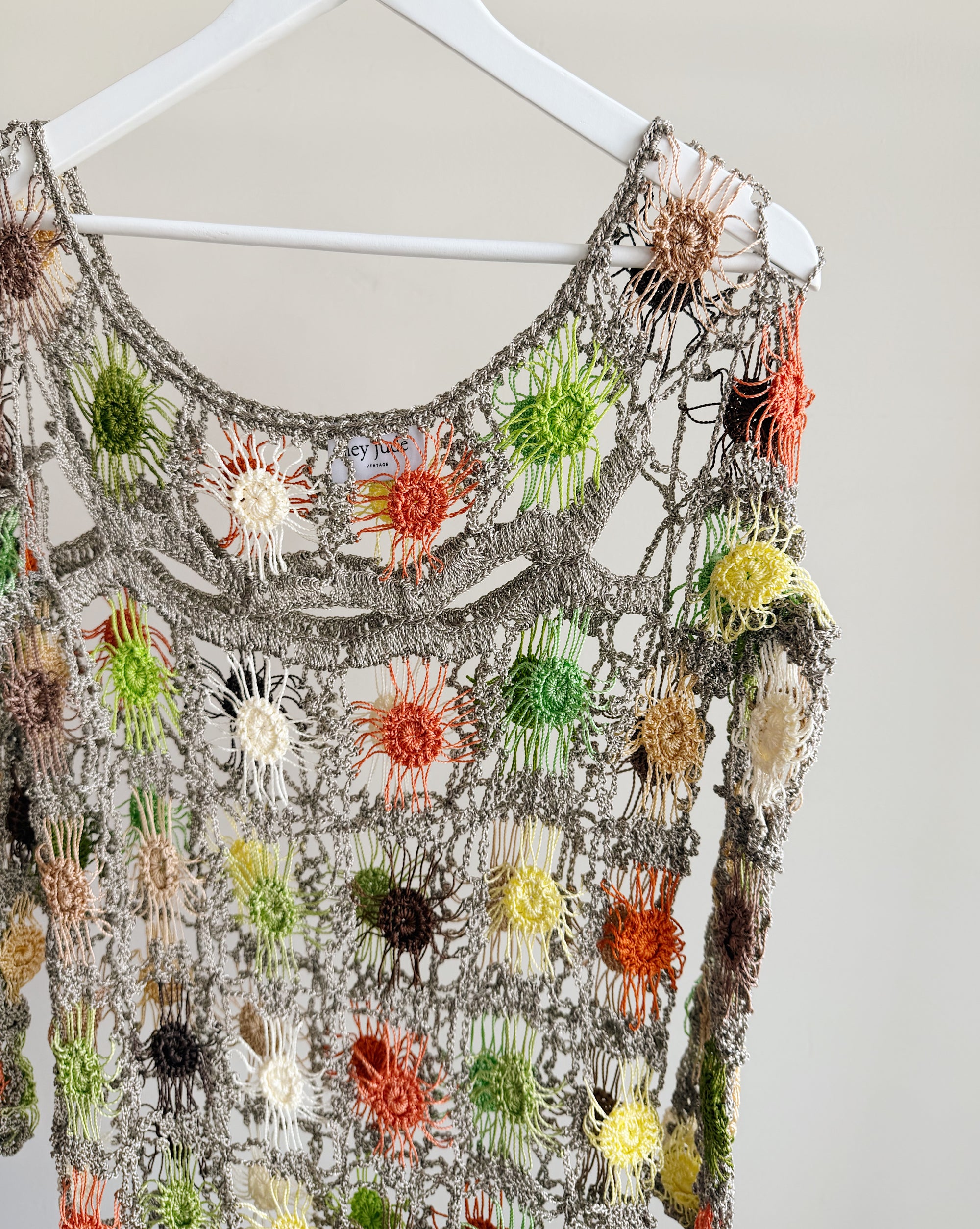Sundial Openwork Crochet Net Top