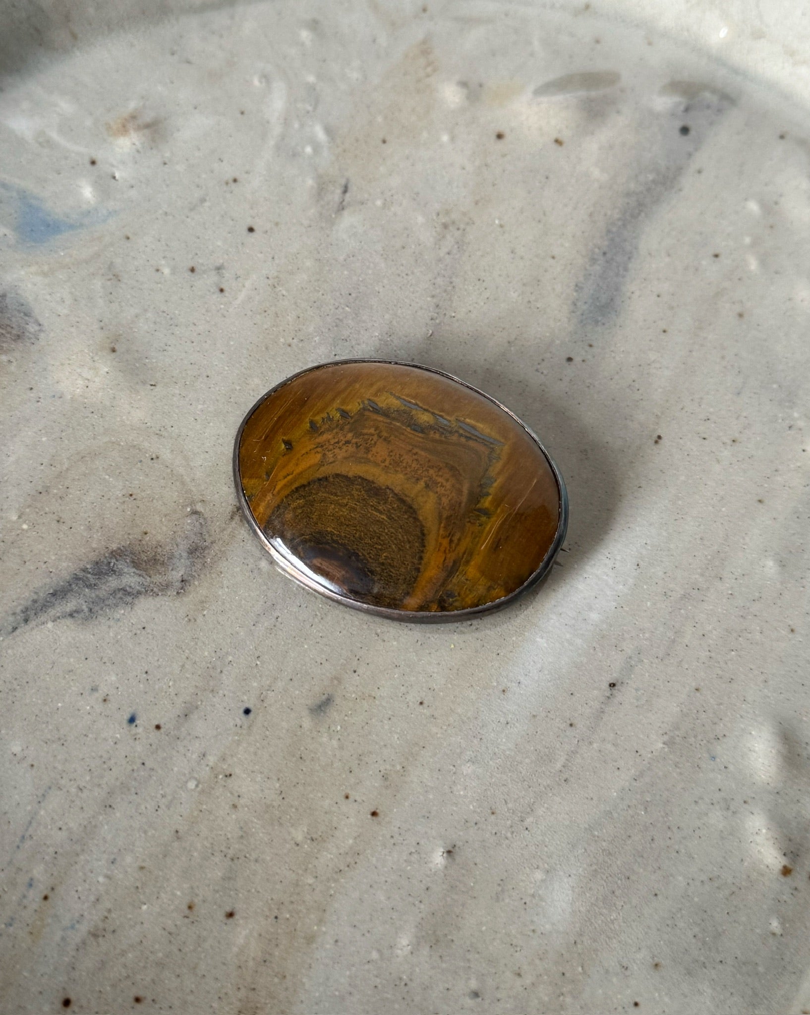 Vintage Tigers Eye Brooch - Hey Jude
