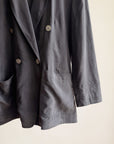 Black Silk Double Breasted Blazer - Hey Jude