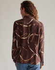 Burgundy Silk Equestrian Print Blouse - Hey Jude