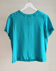 Aqua Flowy Silk Tee - Hey Jude