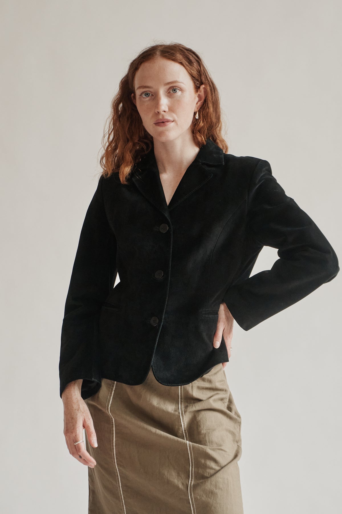 Ink Suede Leather Jacket