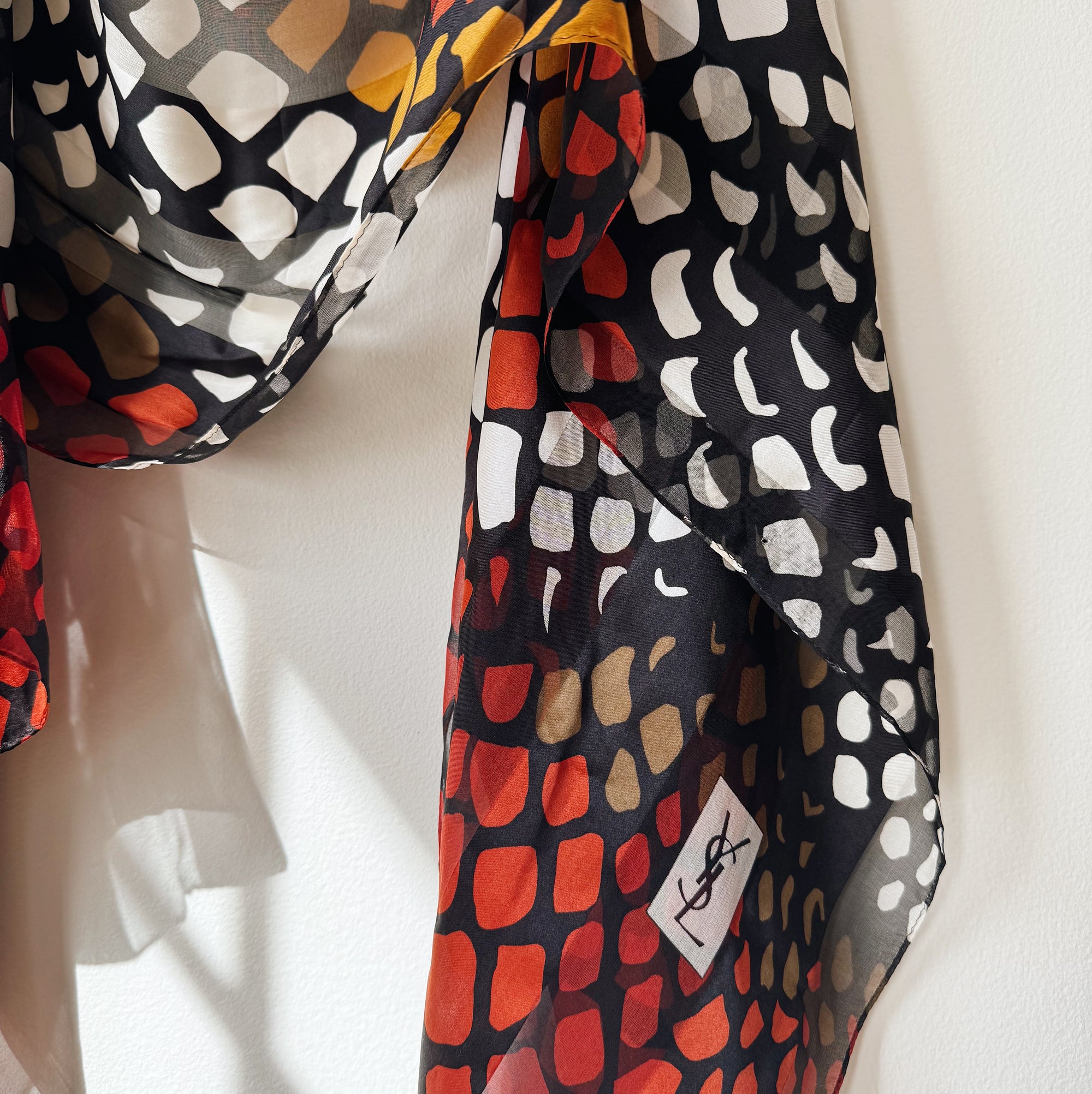 Abstract Vintage YSL Silk Scarf