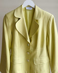 Chartreuse Woven Silk Tailored Blazer - Hey Jude