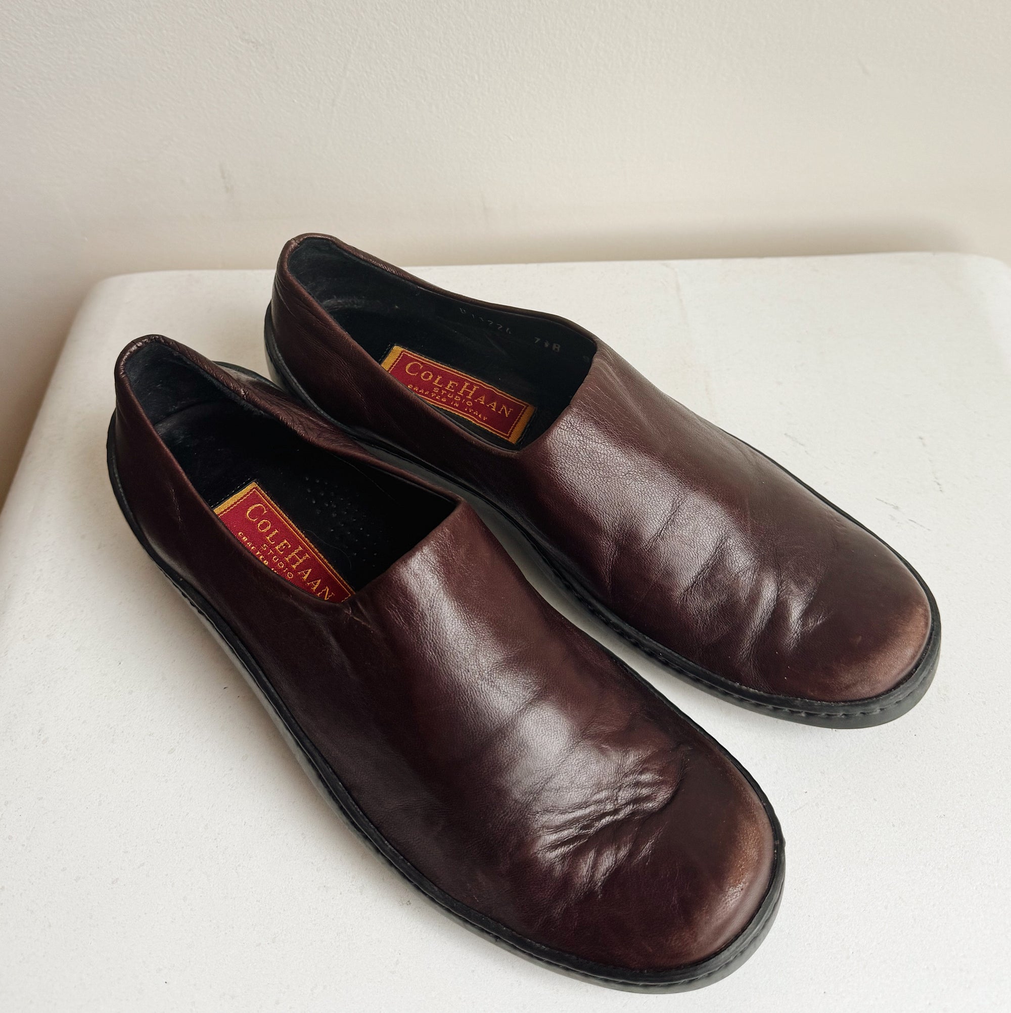 Cole Hahn Wedge Leather Slip Ons | Size 7.5 - Hey Jude