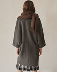 Mink Cropped Sleeve Cocoon Coat