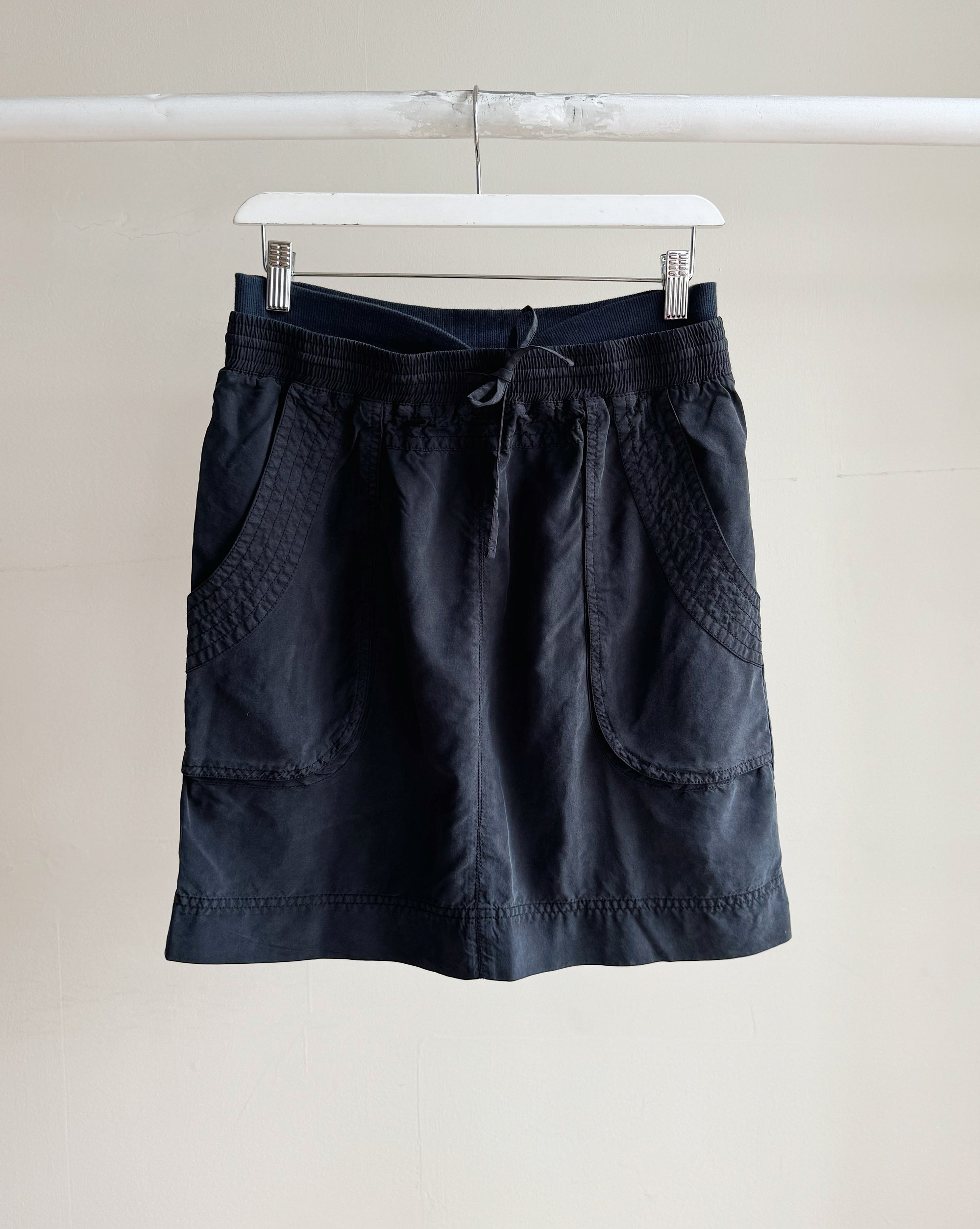 Black Silk Utility Mini Skirt - Hey Jude