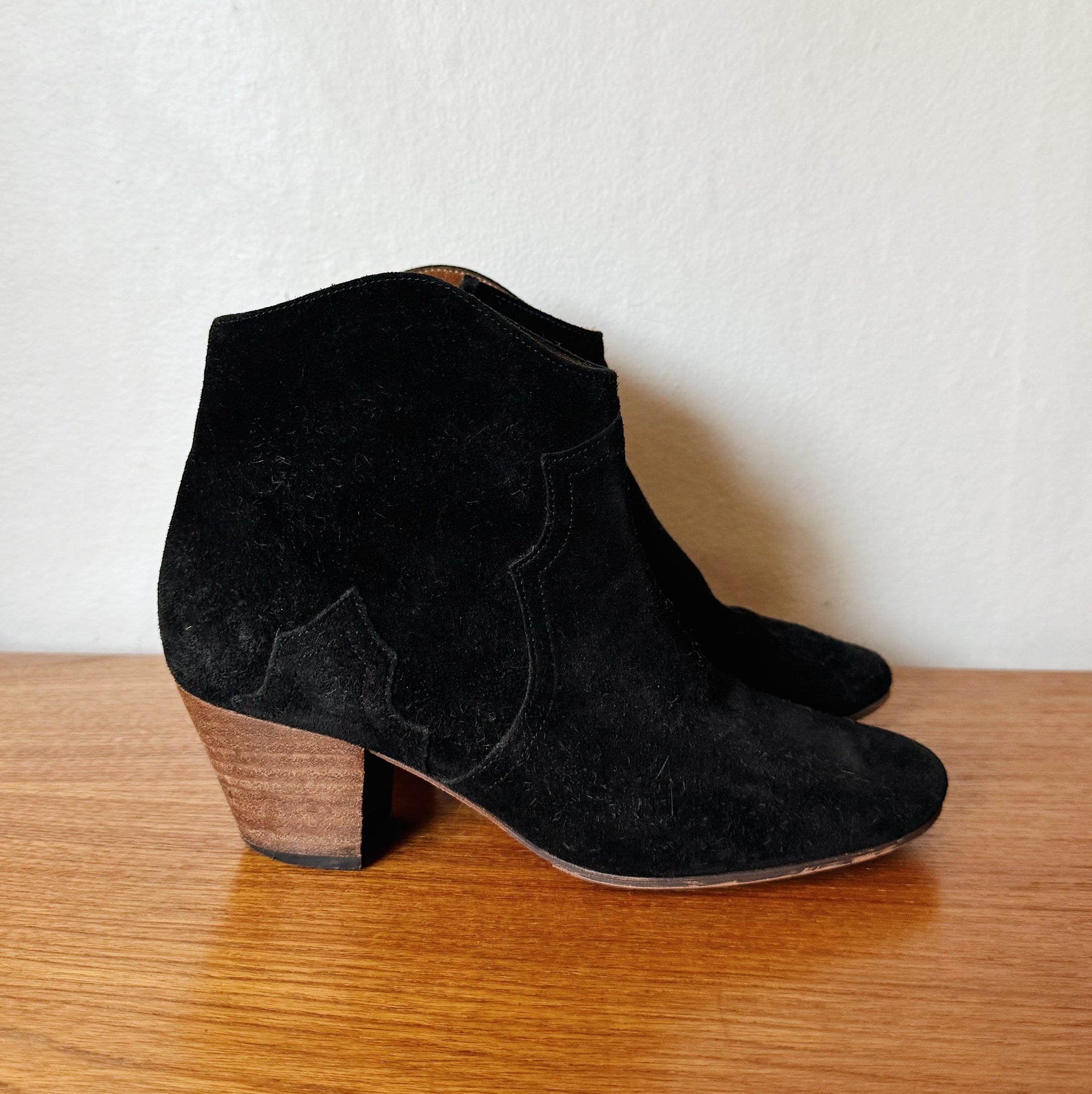 Isabel Marant Black Suede Ankle Boots | Size 37 - Hey Jude