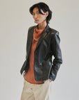 Black Blazer-Style Leather Jacket - Hey Jude