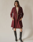 Maroon Tailored Wool Coat