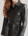 Soft Black Belted Minialist Leather Jacket - Hey Jude