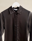 Onyx Mixed Silk Long Sleeve Blouse - Hey Jude