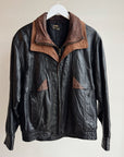 Black + Brown Double Collared Bomber