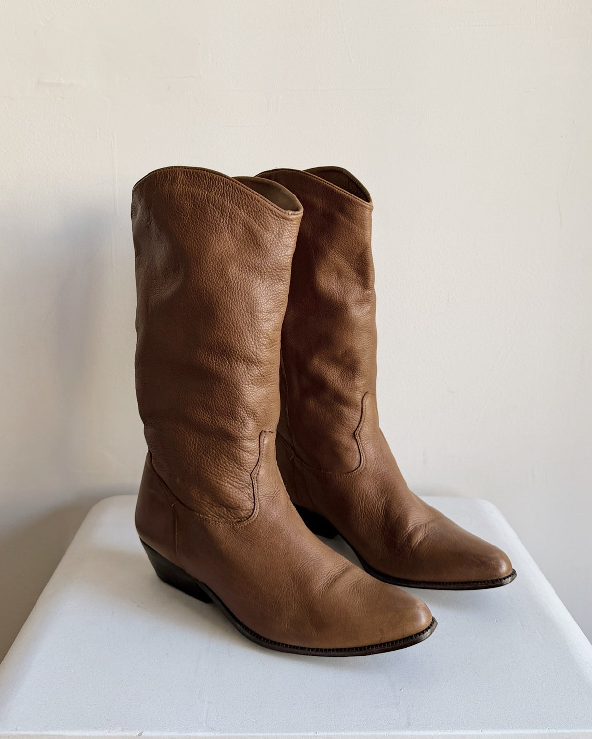 Walnut Leather Western Boots | Size 9