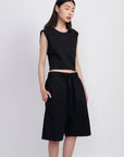 Ashley Rowe | Baggy Cotton Denim Jorts in Black