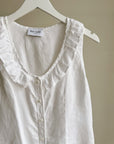 Milk Ruffle Linen Blouse
