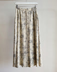 Blue Gray Floral Silk Maxi Skirt - Hey Jude