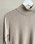 Oat Ribbed Mockneck Knit - Hey Jude